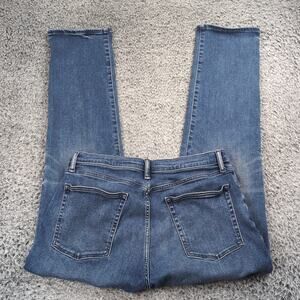 Gap Jeans Men 34x32 Blue Straight Leg Easy Temp Denim Stretch Distressed Casual